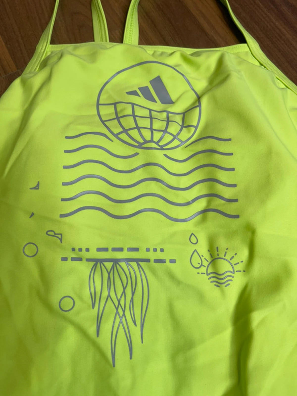 Adidas Green Natureef graphic swimsuit women’s size 28’’