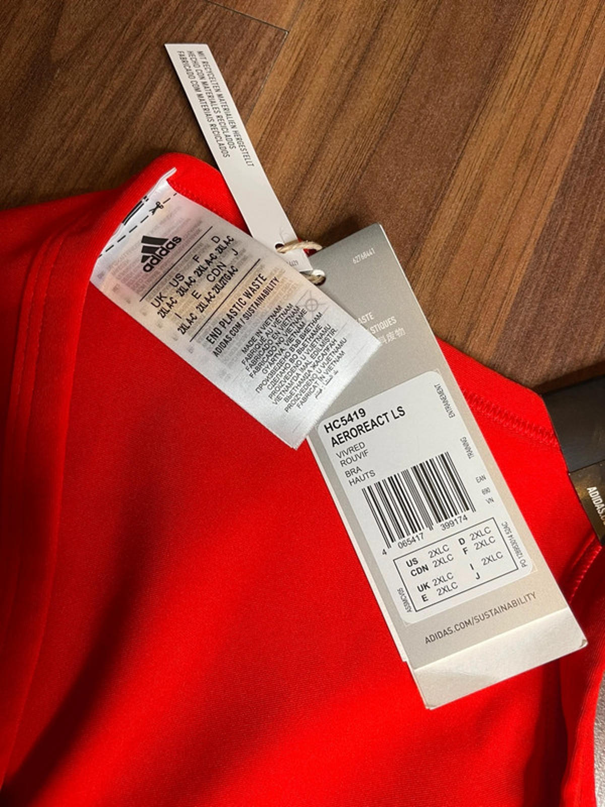 Adidas Aeroreact women red sport bra size 2XL