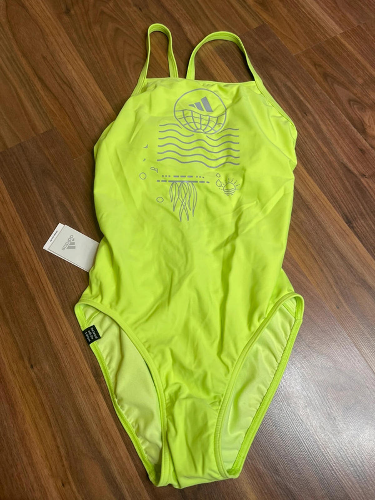 Adidas Green Natureef graphic swimsuit women’s size 28’’