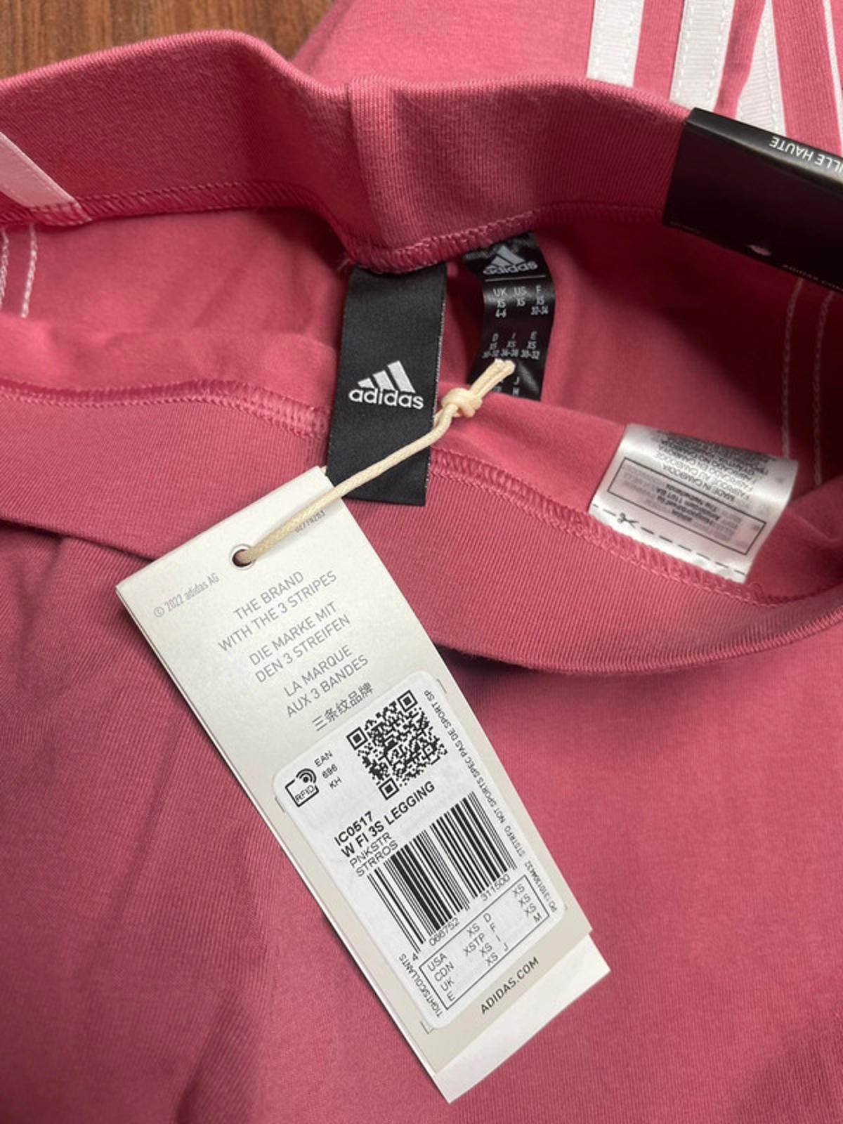 adidas Future Icons 3-Stripes training Leggings pink Womens size XS