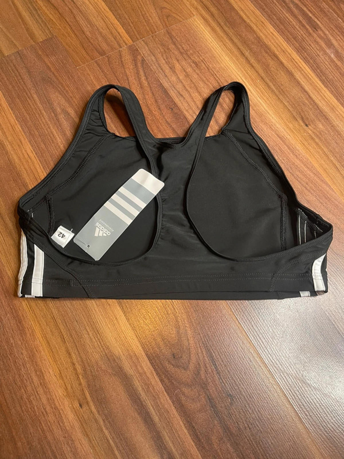 Adidas essence core 3 stripes swim/training bra size 38’