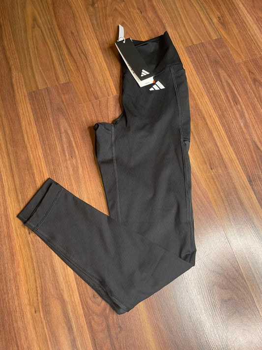 Adidas high rise tight fit training leggings black size 6